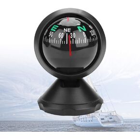 Car Compass, Dash Compass for Car, Marine Compass, Adjustable Boat Navigation Electronic Compass, Explorer Compass for Car Boat Vehicle Automotive Compass, Black