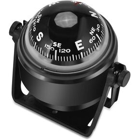 Boat Compass, Adjustable Marine Ball Night Vision Compass, Navigation Marine Compass with Adjustable Mounting Bracket for Car Watercraft Boat Caravan Truck