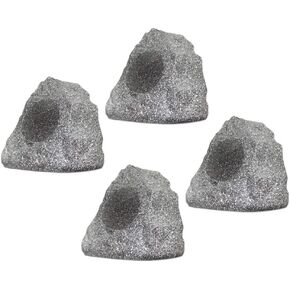 4R4G New Wired Outdoor Garden Waterproof Granite Rock Patio Speakers (set of 4)