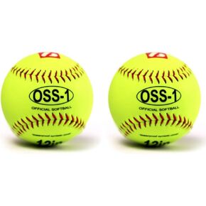 OSS-1 Practice Softball Ball, Size 12", Yellow 2 pcs