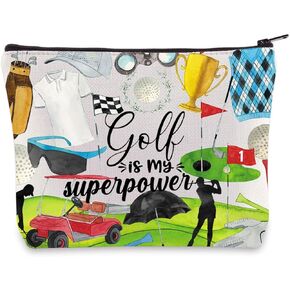 WZMPA Golf Cosmetic Bag Golf Playe Gifts Golf Is My Super Power Makeup Zipper PouchBag For Golf Lover Merchandise (golf power)