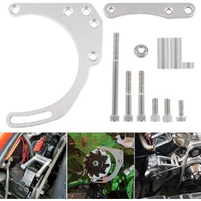 Bonbo Alternator Bracket Double Hump Heads Adjustable Billet Kit for Small Block Chevy SBC 305 327 350 5.0L 5.7L V8 Eight Cylinder Long Water Pump Carburetor V Belt