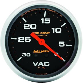 Auto Meter 5484 Pro-Comp Liquid-Filled Mechanical Vacuum Gauge 2.625 in.