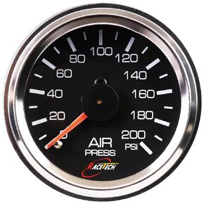 52mm 2-1/16" Mechanical Air Suspension Gauge(0~200PSI) with Black Face/Chrome Rim