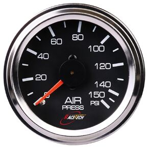 52mm 2-1/16" Mechanical Air Suspension Gauge(0~150PSI) with Black Face/Chrome Rim