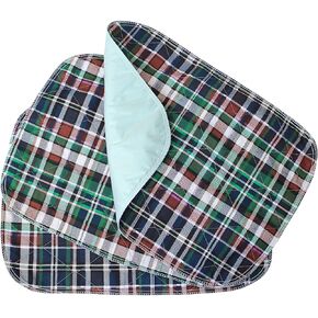 3 Pack - Plaid Small Washable Chair Pad Bed Pad/Small Reusable Incontinence Chair Underpad 18x24 - Perfect for Children and Adults Incontinence Protection