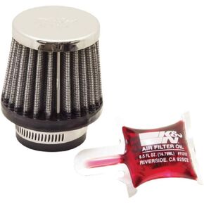 K&N Universal Clamp-On Air Intake Filter: High Performance, Premium, Replacement Air Filter: Flange Diameter: 1.375 In, Filter Height: 2.25 In, Flange L: 0.625 In, Shape: Round Tapered, RC-0790, black