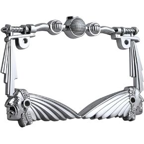 TC Sportline LPF248-C 3D Handle Bar and Indian Chief Style Zinc Metal Chrome Finished Motorcycle License Plate Frame