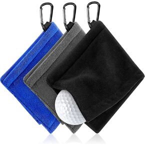 Golf Ball Towel 5.5 x 5.5 Inch, Small Golf Pocket Towel with Clip Portable Golf Cleaner Accessories for Men Women