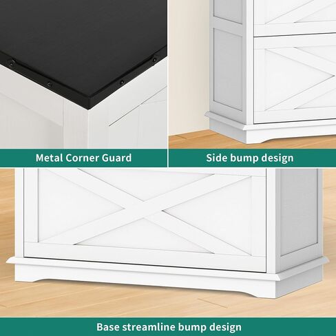 YITAHOME 2 Drawer File Cabinet with Charging Station, Large Lateral Filing Cabinet for Home Office, White in Saudi Arabia