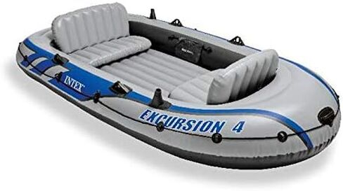 Intex Excursion 4 Inflatable Raft Set w/ 2 Transom Mount 8 Speed Trolling Motors in Saudi Arabia