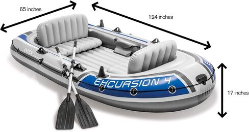 Intex Excursion 4 Inflatable Raft Set w/ 2 Transom Mount 8 Speed Trolling Motors in Saudi Arabia