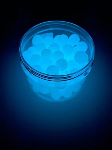 100 x Blue Night Vision Fluorescent Silicon Rubber Balls Paintballs Glowing in The Dark in 68 Cal. Projectiles Ammo for Training and Self - Home Defense in Kuwait