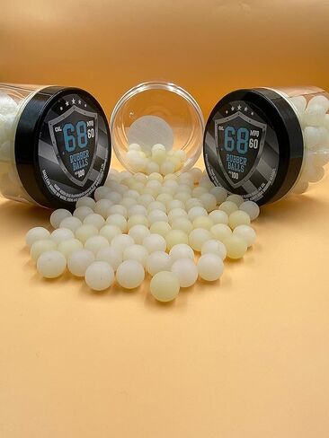 100 x Blue Night Vision Fluorescent Silicon Rubber Balls Paintballs Glowing in The Dark in 68 Cal. Projectiles Ammo for Training and Self - Home Defense in Kuwait