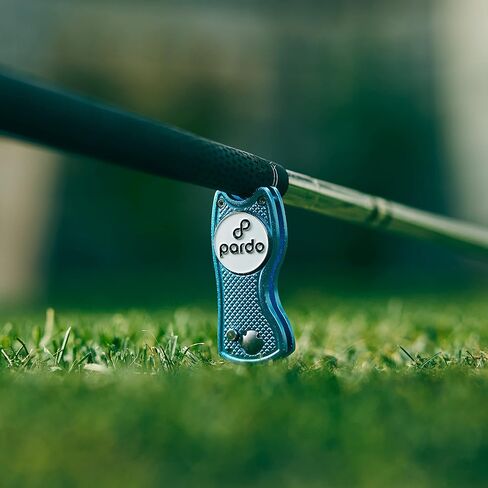 أداة إصلاح Pardo Divot، على شكل شفرة مفاتيح معدنية بالكامل - ملحقات الجولف أداة 3 في 1 (أداة Divot، علامة الكرة، حامل النادي) قابلة للطي مع زر منبثق وأداة تحديد كرة مغناطيسية (أحمر) in Kuwait