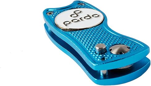 أداة إصلاح Pardo Divot، على شكل شفرة مفاتيح معدنية بالكامل - ملحقات الجولف أداة 3 في 1 (أداة Divot، علامة الكرة، حامل النادي) قابلة للطي مع زر منبثق وأداة تحديد كرة مغناطيسية (أحمر) in Kuwait