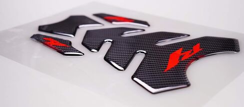 REVSOSTAR 5D Real Carbon, Motorcycle Gas Tank Protector, Tank Pad Sticker, Tank Cap, Fuel Cap Decal, Top Clamp Triple Tree Pad with Keychain for R1, 4 Pcs Per Set in Saudi Arabia