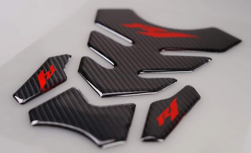REVSOSTAR 5D Real Carbon, Motorcycle Gas Tank Protector, Tank Pad Sticker, Tank Cap, Fuel Cap Decal, Top Clamp Triple Tree Pad with Keychain for R1, 4 Pcs Per Set in Saudi Arabia