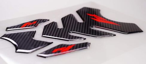 REVSOSTAR 5D Real Carbon, Motorcycle Gas Tank Protector, Tank Pad Sticker, Tank Cap, Fuel Cap Decal, Top Clamp Triple Tree Pad with Keychain for R1, 4 Pcs Per Set in Saudi Arabia