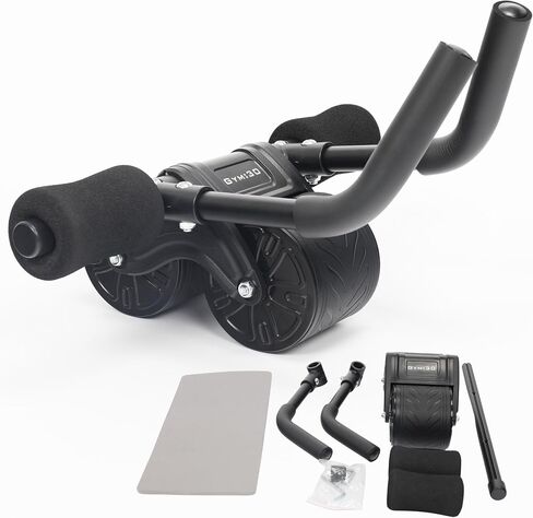 Gym:30 Ab Roller with Elbow Support, (Stainless Steel) Premium Ab Wheel Roller for Core Workout, Automatic Rebound Abdominal Wheel with Knee Pad, Abdominal Exercise Wheel, Perfect for Home & Gym in Saudi Arabia