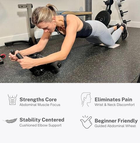 Gym:30 Ab Roller with Elbow Support, (Stainless Steel) Premium Ab Wheel Roller for Core Workout, Automatic Rebound Abdominal Wheel with Knee Pad, Abdominal Exercise Wheel, Perfect for Home & Gym in Saudi Arabia