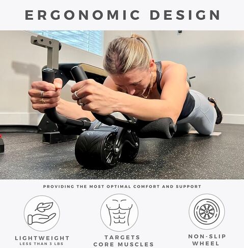 Gym:30 Ab Roller with Elbow Support, (Stainless Steel) Premium Ab Wheel Roller for Core Workout, Automatic Rebound Abdominal Wheel with Knee Pad, Abdominal Exercise Wheel, Perfect for Home & Gym in Saudi Arabia