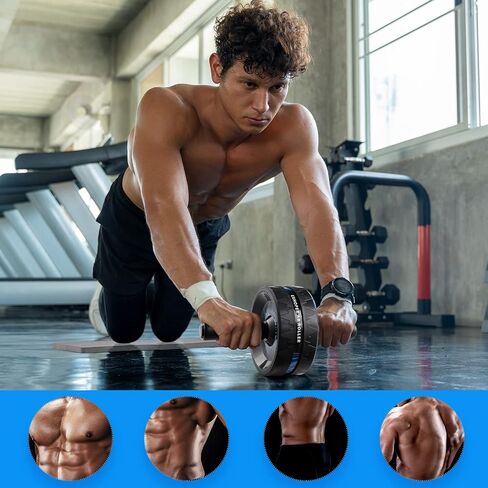 Fitness Ab Roller Wheel for Abdominal Exercises Abs Workout Equipment with Knee Pad and Jump Rope for Home Office Gym Trainer in Saudi Arabia