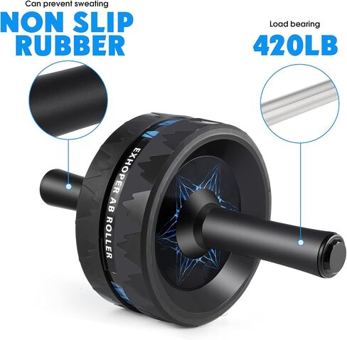 Fitness Ab Roller Wheel for Abdominal Exercises Abs Workout Equipment with Knee Pad and Jump Rope for Home Office Gym Trainer in Saudi Arabia