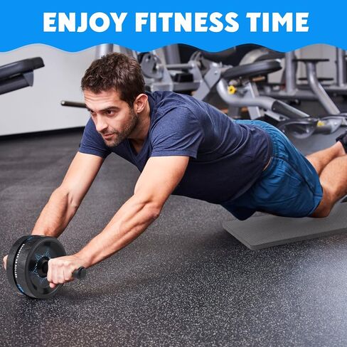 Fitness Ab Roller Wheel for Abdominal Exercises Abs Workout Equipment with Knee Pad and Jump Rope for Home Office Gym Trainer in Saudi Arabia
