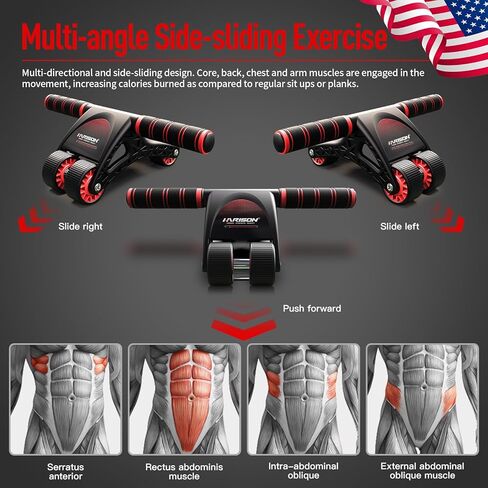 عجلة هاريسون آب رولر للتمارين الأساسية - آب رولر لتمرين البطن للرجال والنساء in Kuwait