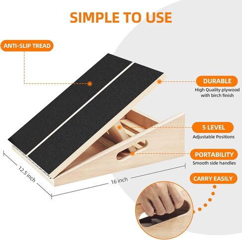 لوح خشبي مائل احترافي، لوح مائل لنقالة الساق، لوح مائل قابل للتعديل ونقالة العجل، لوح مائل لتمديد الساق in Kuwait