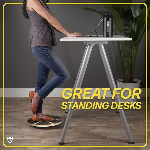 URBNFit Balance Board Trainer - Wooden Wobble Balancing Board for Core Stability, Strength Training & Flexibility - Wobble Board w/Workout Guide to Exercise at Desk or Home Gym﻿ in Saudi Arabia