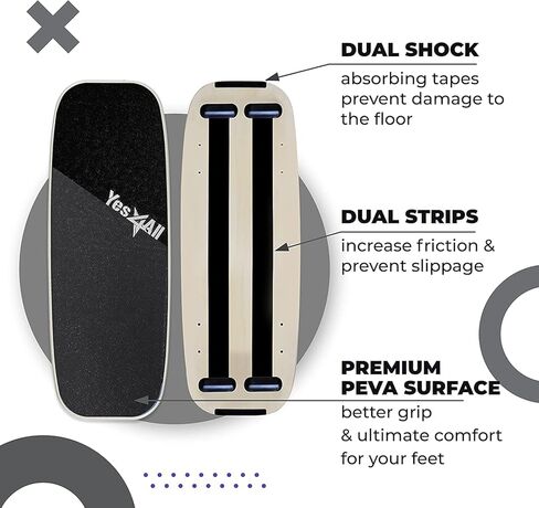 Yes4All Premium Surf Balance Board Trainer with Adjustable Stoppers for Improve Balance, Build Strength & Surf Trainer in Kuwait