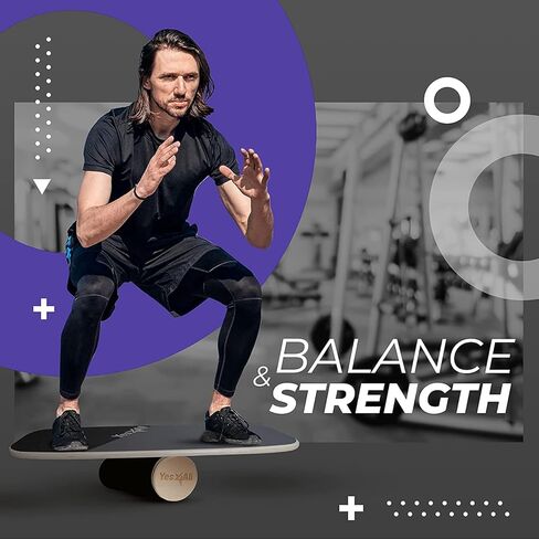 Yes4All Premium Surf Balance Board Trainer with Adjustable Stoppers for Improve Balance, Build Strength & Surf Trainer in Kuwait