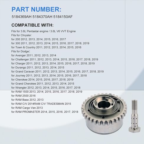 DAYSYORE VVT Gear & Oil Control Valve Kit Replace OE 5184369AH 5184370AH 5184150AF Fits for Chrysler for Dodge Ram for Jeep Pentastar 3.6L V6 Engine Aftermarket Parts in Saudi Arabia