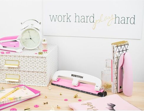 Bostitch Office Velvet Stapler Value Kit, No-Jam, Includes Staples and Magnetic Staple Remover, Pink (B326-PP-VLT-PNK) in Saudi Arabia