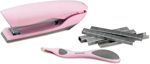Bostitch Office Velvet Stapler Value Kit, No-Jam, Includes Staples and Magnetic Staple Remover, Pink (B326-PP-VLT-PNK) in Saudi Arabia