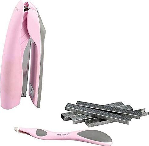 Bostitch Office Velvet Stapler Value Kit, No-Jam, Includes Staples and Magnetic Staple Remover, Pink (B326-PP-VLT-PNK) in Saudi Arabia
