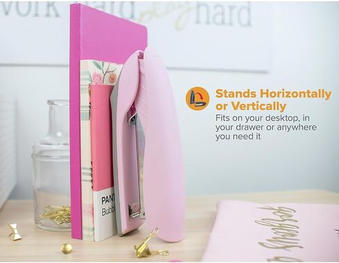 Bostitch Office Velvet Stapler Value Kit, No-Jam, Includes Staples and Magnetic Staple Remover, Pink (B326-PP-VLT-PNK) in Saudi Arabia