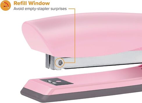 Bostitch Office Velvet Stapler Value Kit, No-Jam, Includes Staples and Magnetic Staple Remover, Pink (B326-PP-VLT-PNK) in Saudi Arabia