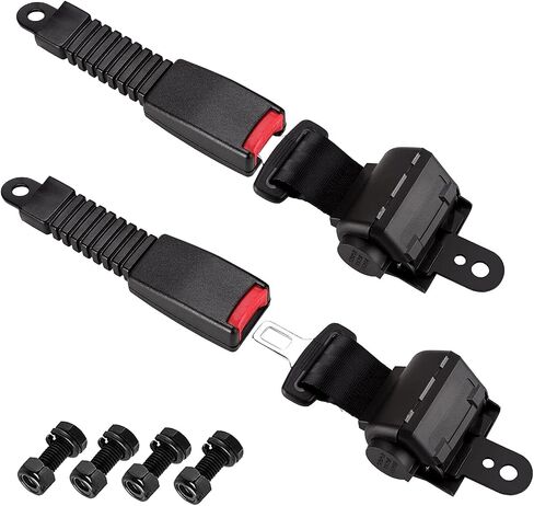 Golf Cart Seat Belts Retractable 47.64" Universal Seat Belts for Golf Cart EZGO TXT RXV, Yamaha, Club Car, UTV, ATV(2 Sets) in Saudi Arabia