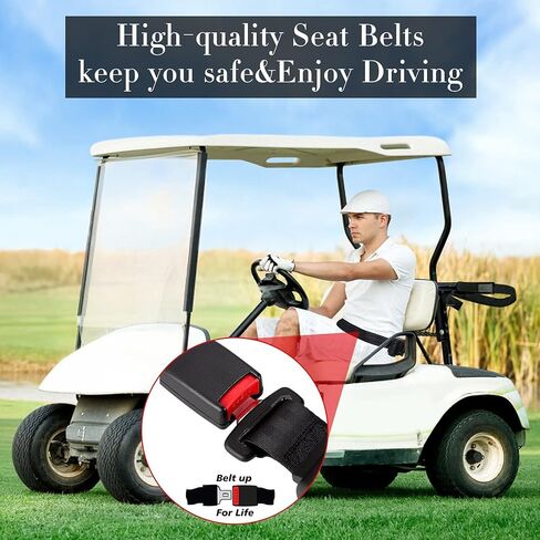 Golf Cart Seat Belts Retractable 47.64" Universal Seat Belts for Golf Cart EZGO TXT RXV, Yamaha, Club Car, UTV, ATV(2 Sets) in Saudi Arabia