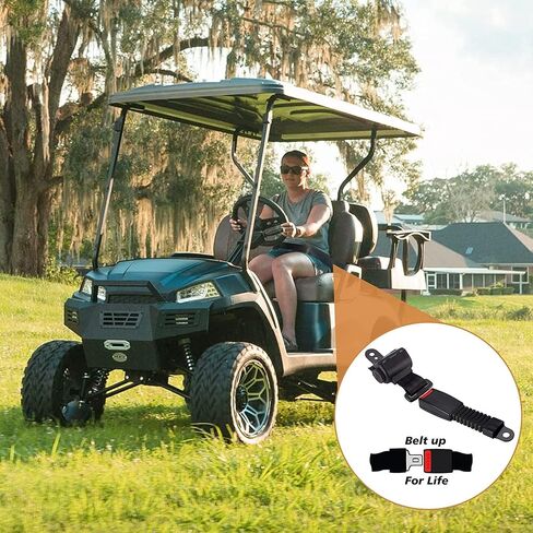 Golf Cart Seat Belts Retractable 47.64" Universal Seat Belts for Golf Cart EZGO TXT RXV, Yamaha, Club Car, UTV, ATV(2 Sets) in Saudi Arabia