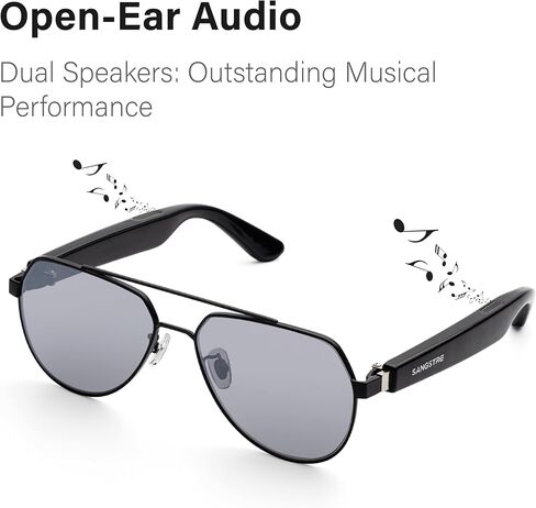 Smart Audio Sunglasses-Bluetooth 5.1-Touch & Voice Control-IPX 4 Waterproof-Square in Saudi Arabia