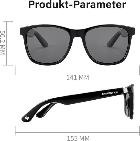 Smart Audio Sunglasses-Bluetooth 5.1-Touch & Voice Control-IPX 4 Waterproof-Square in Saudi Arabia