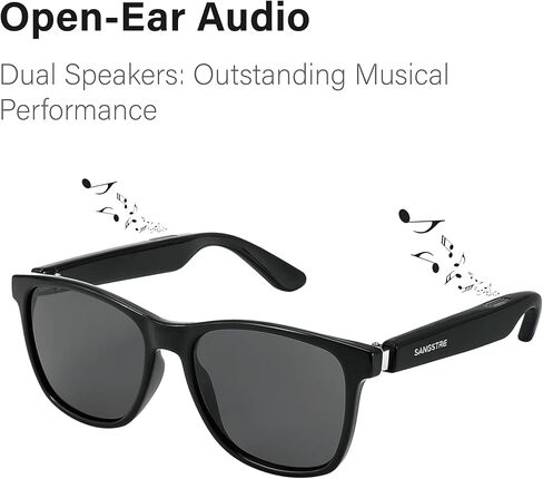 نظارات سانجستر الصوتية الذكية - بلوتوث 5.1 - التحكم باللمس والصوت - IPX 4 مقاومة للماء - دائرية in Kuwait