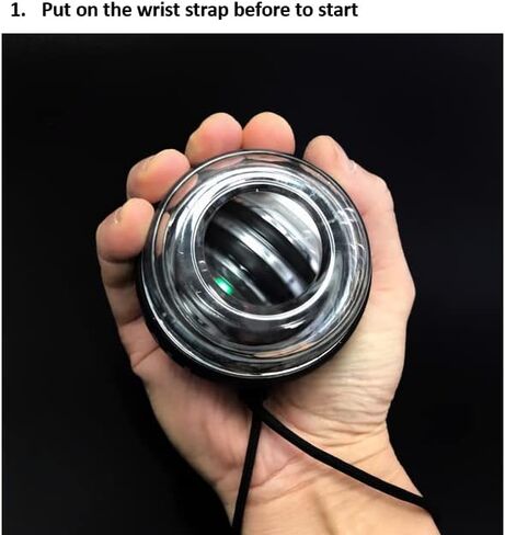 Self Starting Wrist Forearm Muscles Fingers Strengthener Enhancer Trainer Exercises Device Anti Stress Power Gyro Wrist Ball with LED Lights abd Safety Strap in Saudi Arabia