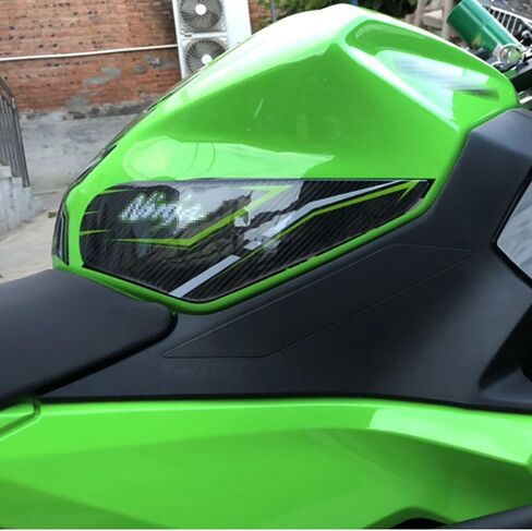 For Kawasaki Ninja 400 Tank Pad 5D Real Carbon Fiber Motorcycle Fuel Tank Pad Kit Pad Motorcycle Decal Vinyl Tank ProtectorSide Fuel Knee Guard Sticker Fuel Tank Protector in Saudi Arabia