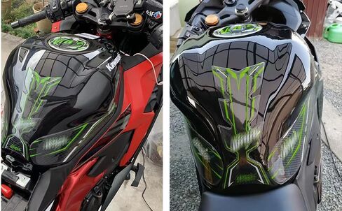For Kawasaki Ninja 400 Tank Pad 5D Real Carbon Fiber Motorcycle Fuel Tank Pad Kit Pad Motorcycle Decal Vinyl Tank ProtectorSide Fuel Knee Guard Sticker Fuel Tank Protector in Saudi Arabia
