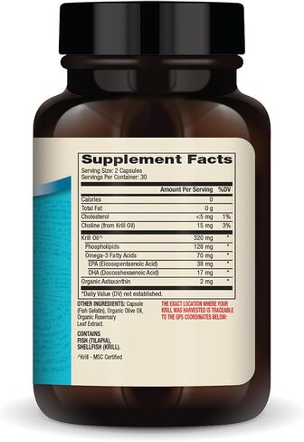 Dr. Mercola Krill Oil for Kids, 30 Servings (60 Capsules), Dietary Supplement, Omega-3s Bound to Phospholipids, Non-GMO, MSC Certified in Saudi Arabia